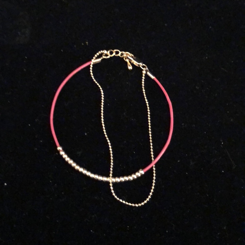Merx Red Cord with Gold Beads